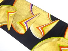 7300535: JAPANESE KIMONO / ANTIQUE FUKURO OBI / SILK / WOVEN HIGAKI PATTERN
