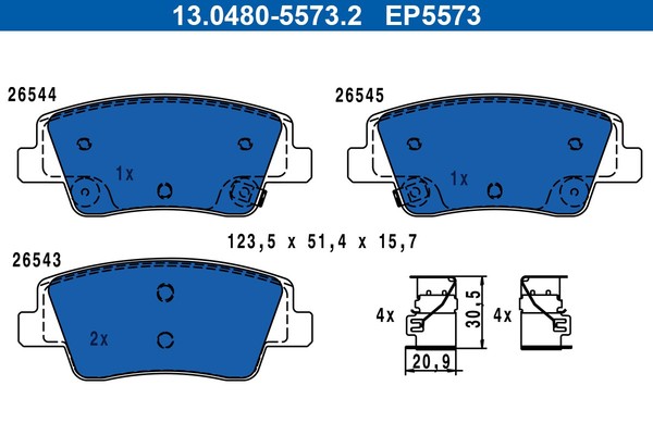 Bremsbelagsatz FÜR Hyundai Ioniq 5 (Ne), KIA EV6 (Cv) - ATE 13.0480-5573.2-image
