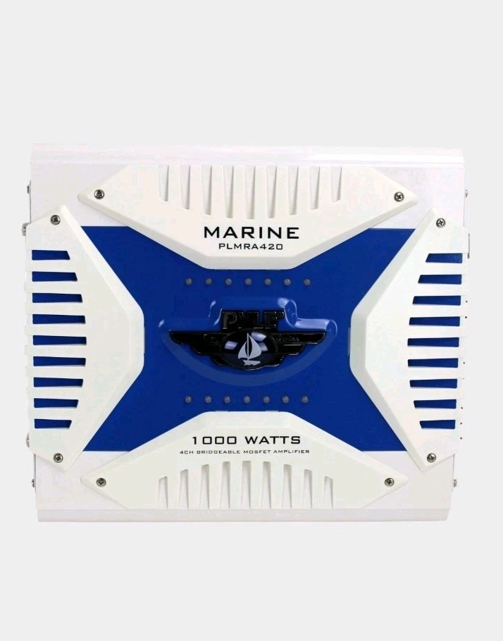 New PLMRA420 4 Channel 1000 Watt Waterproof Marine Bridgeable Mosfet Amplifier