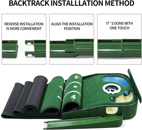 Hazard Deluxe Golfing Mat Putting Green Simulator Practice 8ft Auto Return -CP - Picture 3 of 4