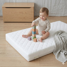 EXTRA THICK Travel Cot Mattress with Quilted Breathable Cover 95x65x5cm Toddlers