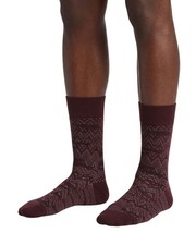Missoni Dark Plum Mens Textured Melange Crew Socks-
