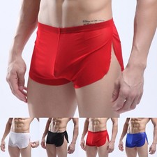 Fashion Mens Briefs Party Shorts Side Split Stretchy Bikini Underpants