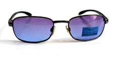 NWT Vintage 90's Rectangle Metal Combo Sport Sunglasses D. Gunmetal