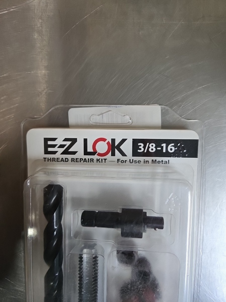 E-Z LOK 3/8-16 Threaded Insert Kit For Metal - 10 Inserts With Drill, Tap & Tool (Steel, Black Oxide)