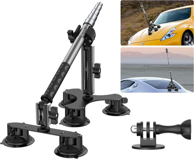 5-Suction Cup Car Mount for Insta360 X5/X4/X3/GO 3/Gopro Max - 59'' Lockable Anti