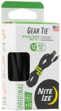 Nite Ize 12-Pack Gear Tie ProPack, 6" - Black