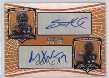 2009 Bowman Sterling Gold Refractor Dual Santonio Holmes Mike Wallace Auto 1kv1