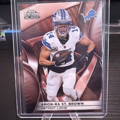 2025 Topps Chrome Black ROSE GOLD WAVE  /15 Card Amon-Ra St Brown LIONS 