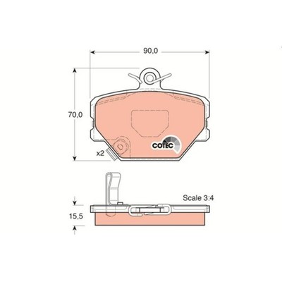 Bremsbelagsatz Scheibenbremse Trw GDB1365 Cotec für Smart Vorderachse