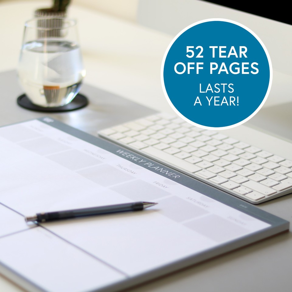 Weekly Planner Desk Pad A3 | 52 Tear-Off Sheets | Undated Organiser To ...