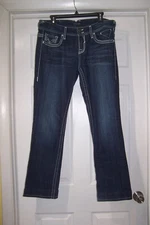 Vigoss Jeans Women's 11 Blue The New York Boot Cut Stretch Embellished Pockets