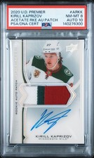 2020 UPPER DECK PREMIER ACETATE ROOKIE PATCH KIRILL KAPRIZOV 5/99 PSA 8 AUTO 10