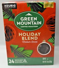 24 Green Mountain Holiday Blend K cup Coffee Medium Roasted