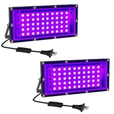 2-Pack 50W LED Black Light Ultra Thin Flood Glow Party Halloween Body Painting