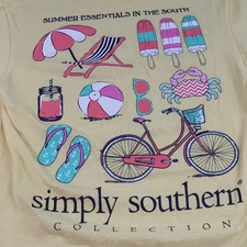 Simply Southern T-Shirt Women's Small Yellow Summer Essentials Short Sleeve