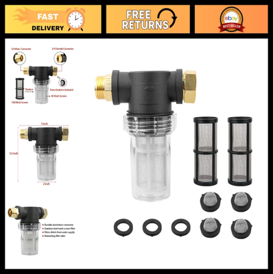 #ad High Pressure Washer Inlet Filter 40 Mesh Sediment Filter 2 Extra 100 Mesh O $25.49