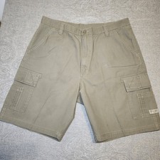 Mens Wrangler Khaki Twill Beige Cargo Shorts Sz 38 100 Cotton