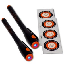 UV Pen & Light Permanent Invisible Ink Security Labels Property Minder - 2 Pack