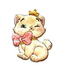KITTEN  SOO CUTE  STICK ON OR SEW ON PATCH  ONE FREE CAT STICKER 