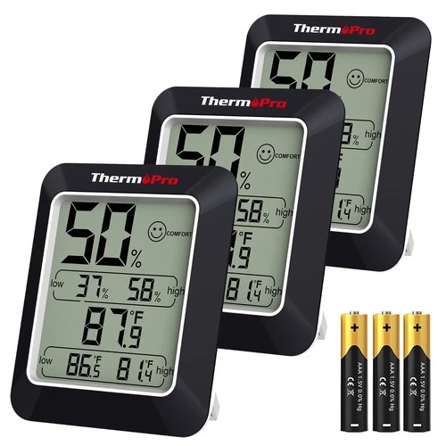 3PC LCD Digital Indoor Hygrometer Thermometer Temperature Humidity Monitor TP50W