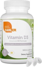 Zahler - Advanced Vitamin D3 5000 IU Softgels 120 Count exp 12/25 