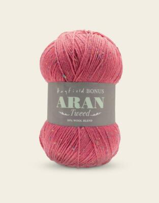 Sirdar Hayfield Bonus Aran Tweed Mit Wolle Strickwolle Garn 400g 638 Himbeere