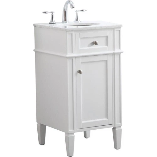 Elegant Decor Park Avenue 18" Single Marble Top Bathroom Vanity in White - Picture 4 of 18