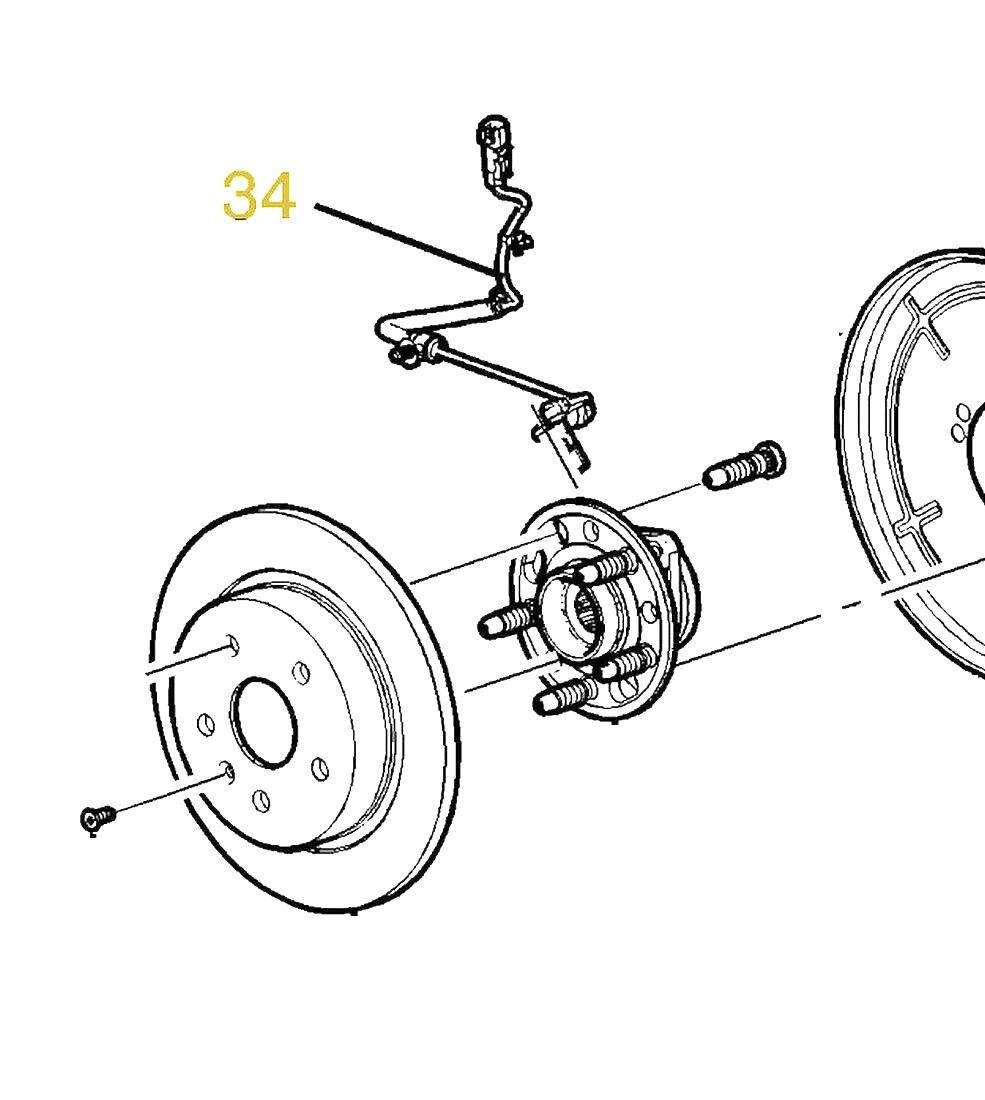 ABS Wheel Speed Sensor Rear Driver Side 2012-2016 LaCrosse Regal