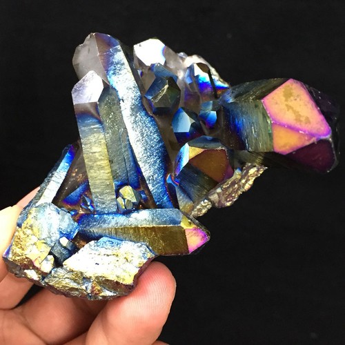 135g Regenbogen Titan plattiert Kristall Cluster, Farbwechsel Kristall IC0426 - Bild 8 von 10