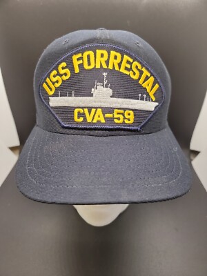 Eagle Crest USS Forrestal CV-59 Navy Ship Hat - USA Made Military Cap