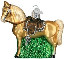 Western Horse Blown Glass Christmas Ornament by Old World Christmas