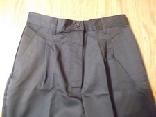 NEW Best Women's Foodservice Black Pleated Pants, Size 12, 28" Inseam