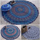 Boho Elephant Mandala Round Beach Tapestry Hippie Throw Yoga Mat Indian Roundie