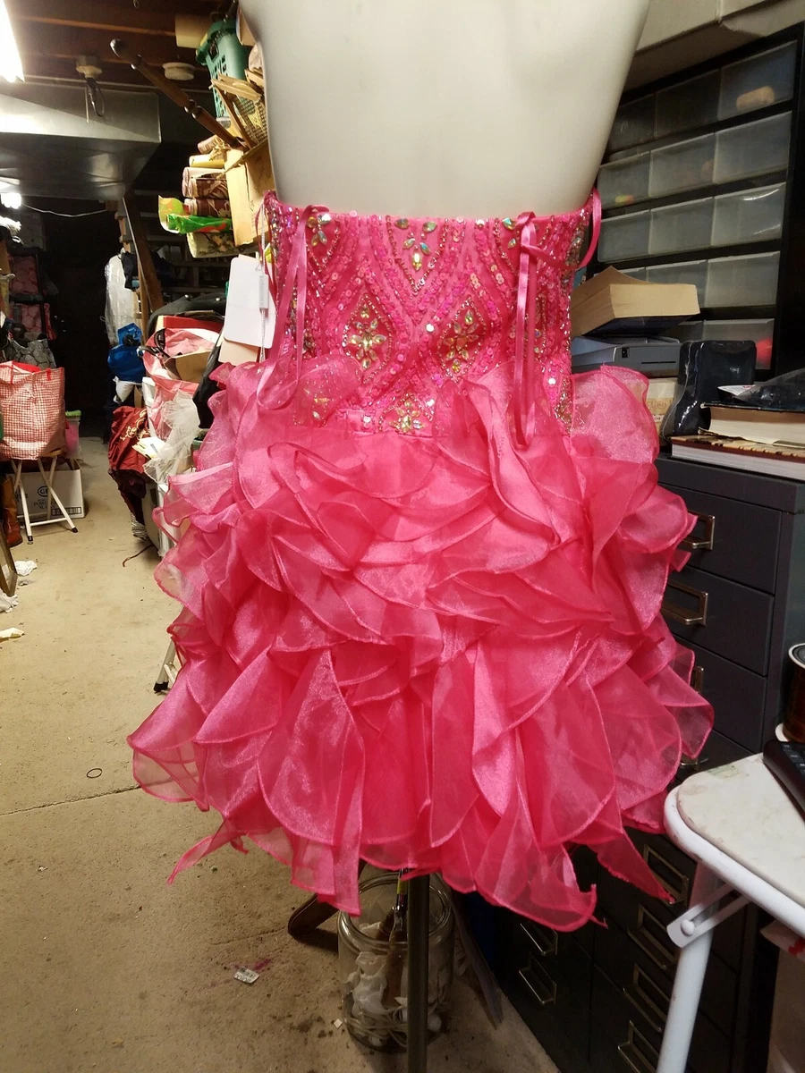 Hot pink 80s prom dress top