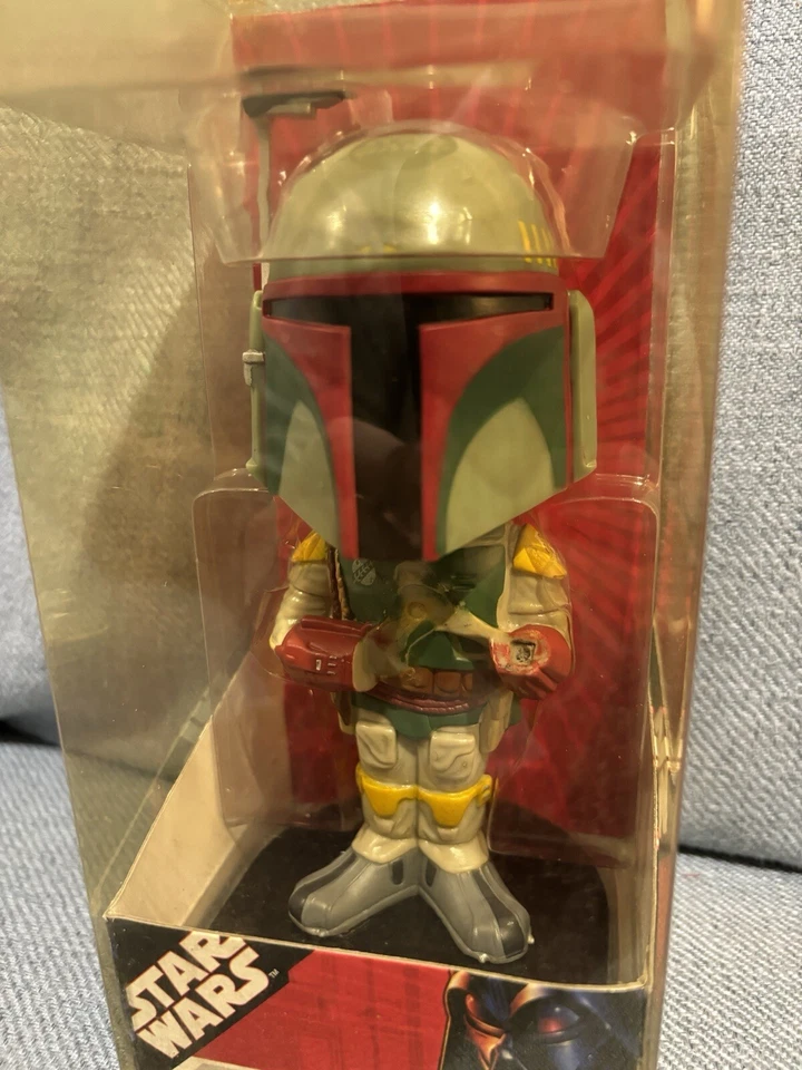 NUEVO Boba Fett Wacky Wobbler Funko Star Wars Bobble Head 2007 Foto 2 de 4