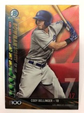 Cody Bellinger GOLD Refractor #22/50 2017 Bowman Baseball Scouts Top 100