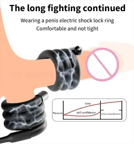 Male Electric EStim Penis Stretcher Enhancer Ball Scrotum Ring Delay Ejaculation - Bild 3 von 14
