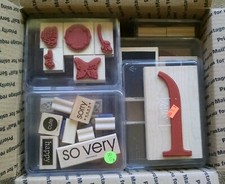 Lot 10 Sets Stampin Up lightly used with packages Quilt Quips Monograms etc
