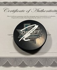 Jesperi Kotkaniemi Autographed Signed 2018 NHL Draft COA Hurricanes Puck Case