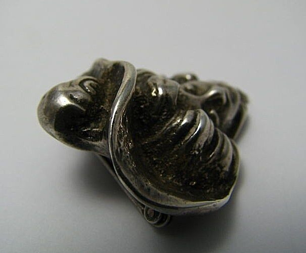 STERLING SILVER BROOCH SOLID CAST PIN "MAIDEN in … - image 6