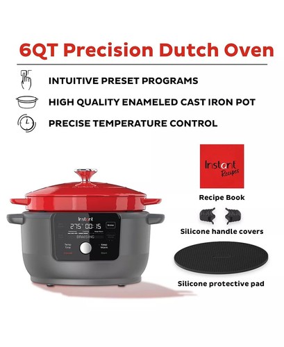 INSTANT POT 6-Quart 1500W Electric Round Dutch Oven 5-in-1: Braise, Slow Cooker - Picture 2 of 6