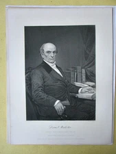 Vintage Print,DANIEL WEBSTER,Portrait Gallery,Duyckinck,1873