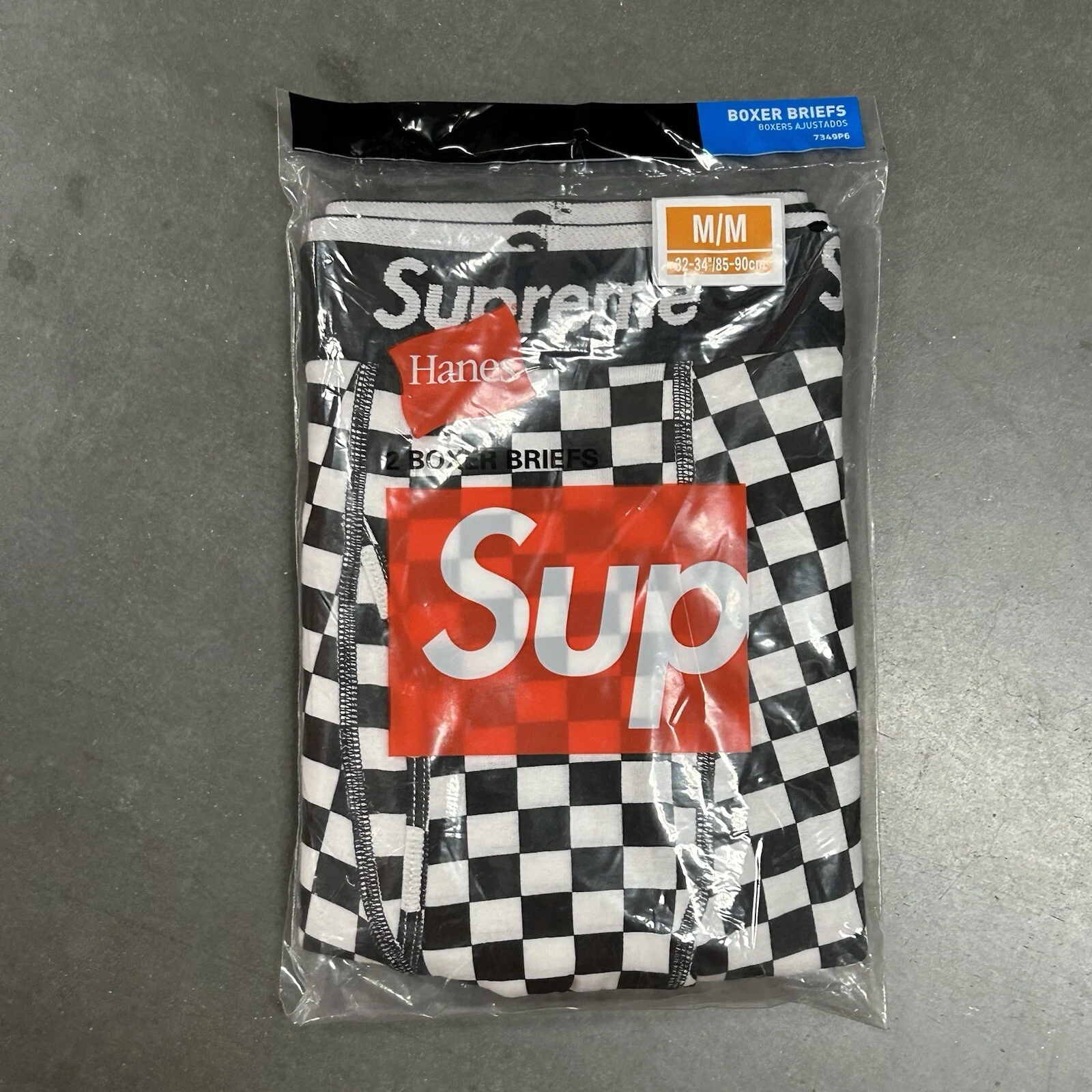 Lot de 2 boxers Supreme à carreaux Hanes sous vêtement créateur neuf authentique
