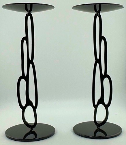 Pair of Modern Sculpted Black