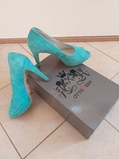 Pumps Stilettos High Heels von Otto Kern Gr. 38, Türkis, Veloursleder, neuwertig