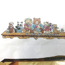 JANLYNN 021-0960 Standard 2 Pillowcases I LOVE BEARS Stamped Cross SEALED NEW