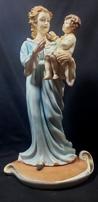 Meneghetti Signed Capodimonte Mother and Child Figurine Statue