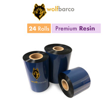 24 Rolls 3"x1476' 76mmx450m Resin Thermal Transfer Ribbon for Zebra