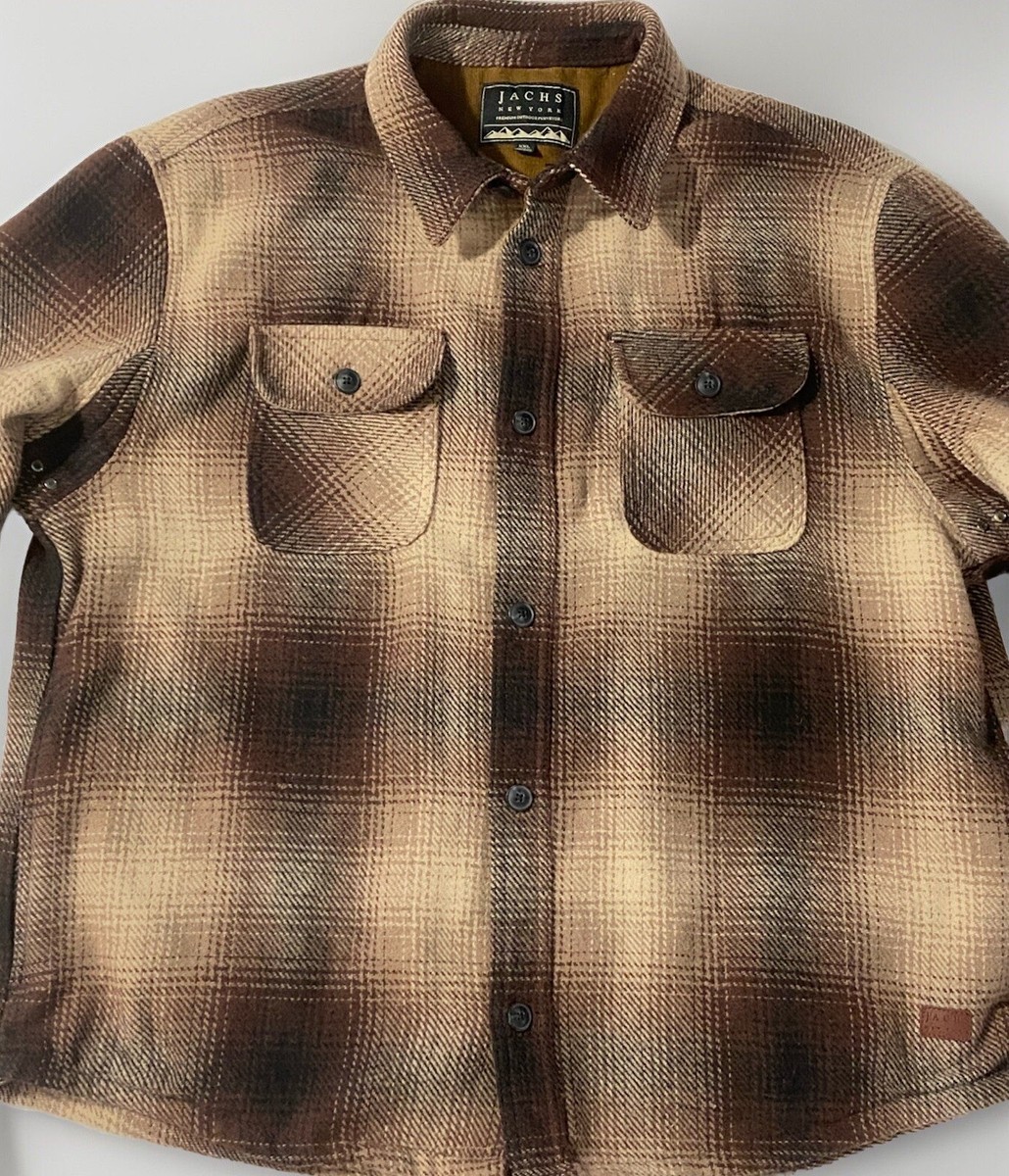 Jachs New York Flannel Shacket Shirt 2XL Style 1417743 Brown | eBay